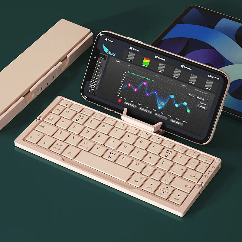 Ultra Slim Foldable Bluetooth Keyboard with Stand — Portable Wireless Keyboard