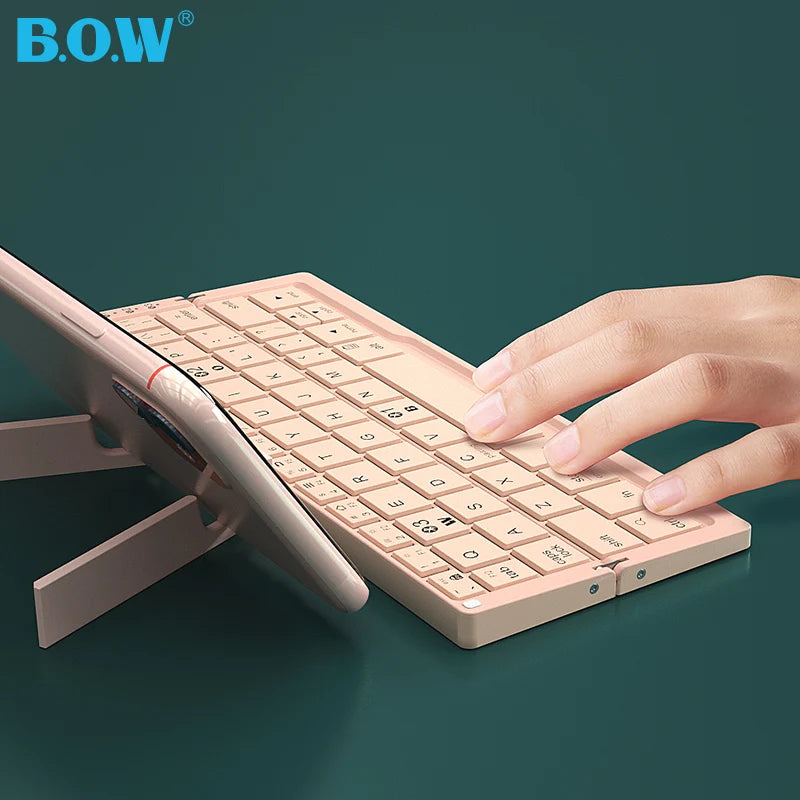 Ultra Slim Foldable Bluetooth Keyboard with Stand — Portable Wireless Keyboard